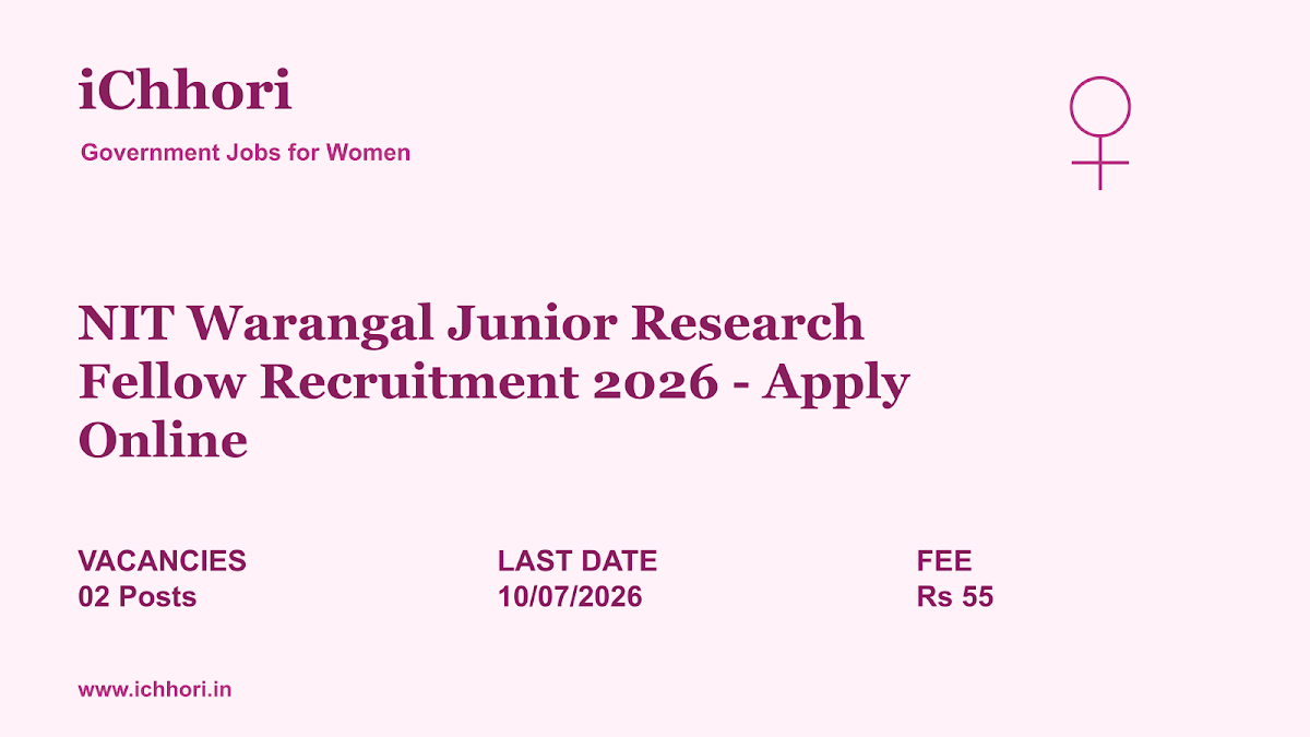 NIT Warangal Junior Research Fellow Recruitment 2026 - Apply Online - iChhori
