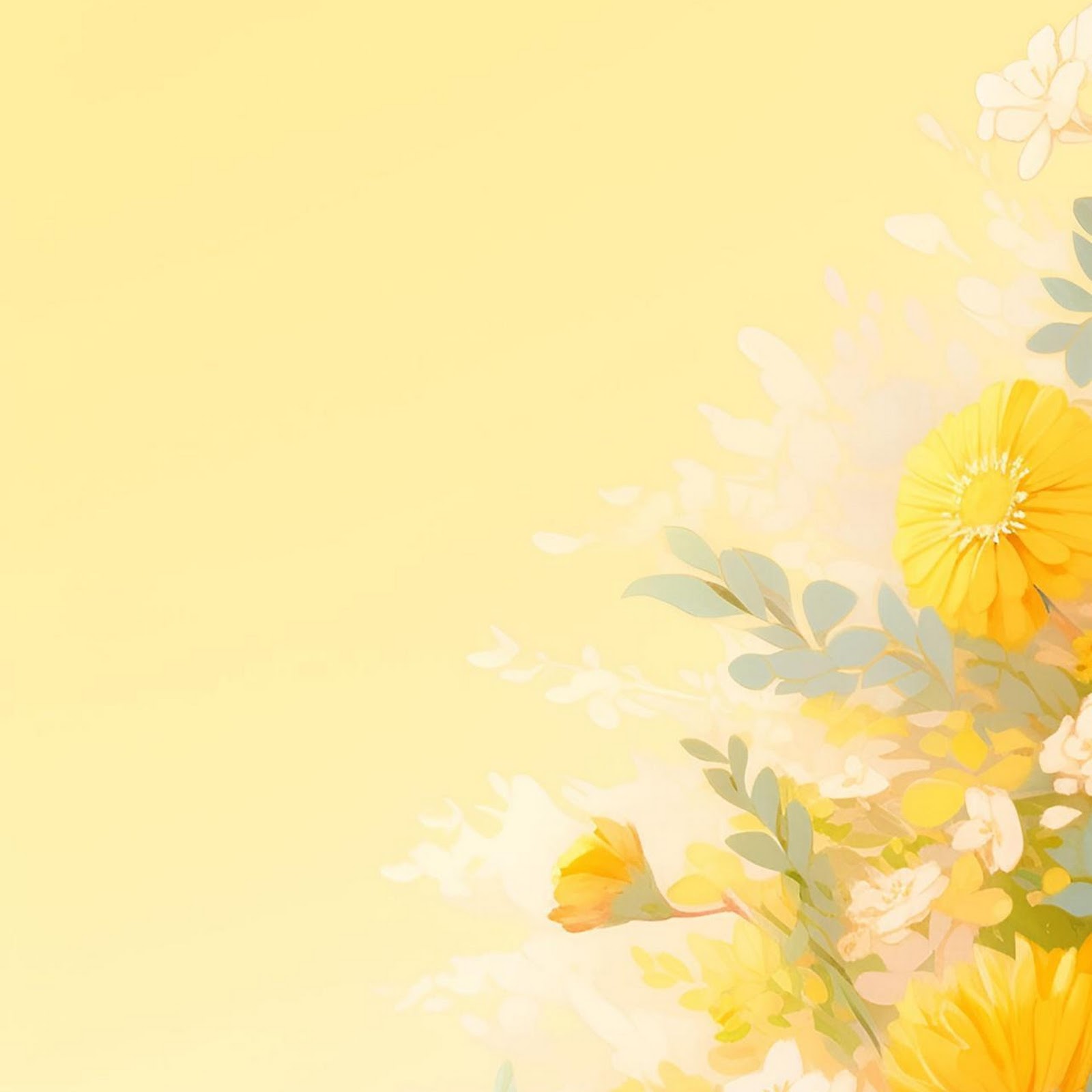 Download Yellow Spring Wildflowers Pattern Full HD iPhone