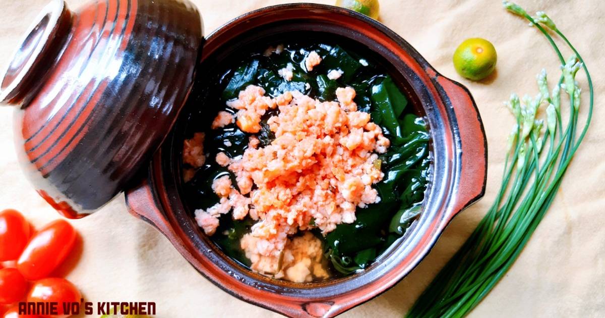 Canh rong biển nấu tôm