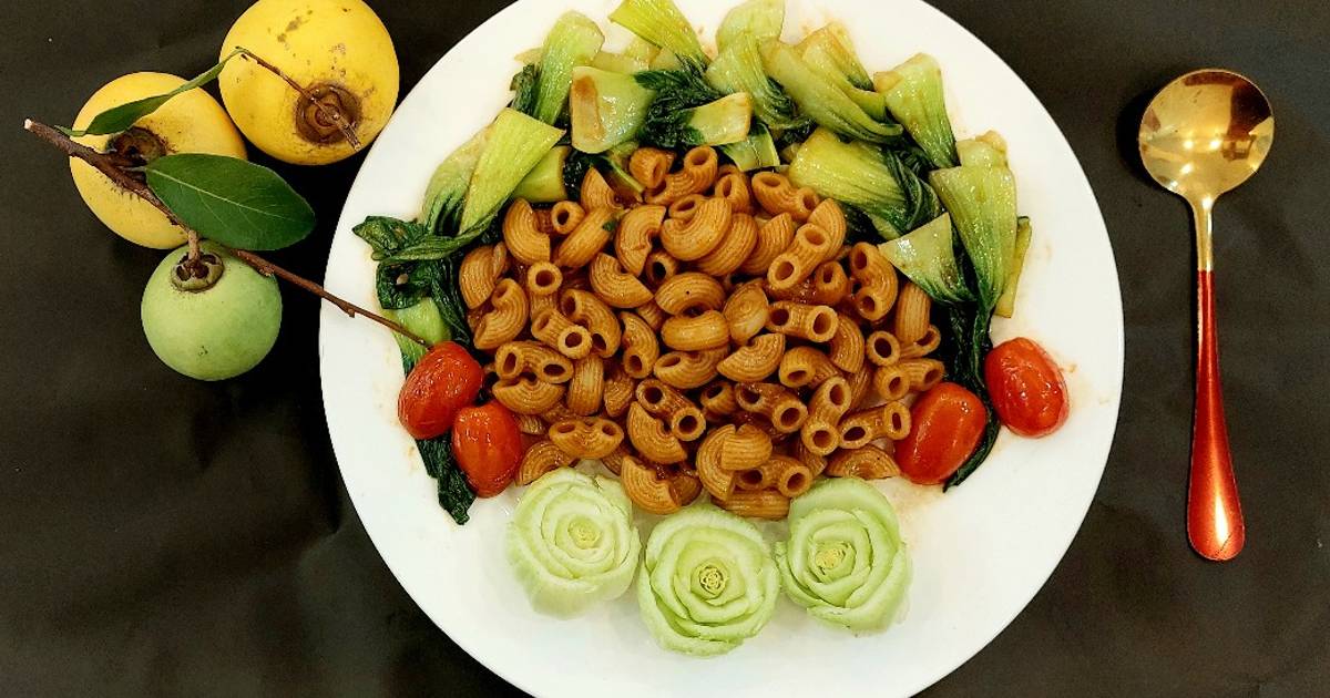 Nui xào sốt teriyaki