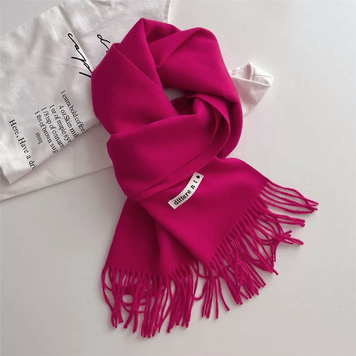 Cashmere Scarf, 329g, solid color, 200cm
