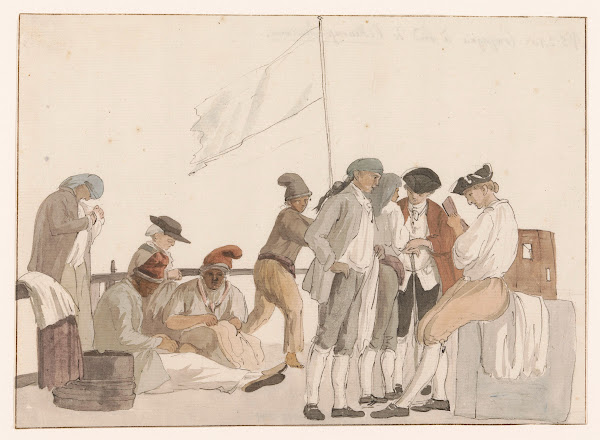Gezelschap aan boord van schip lHeureuse Marianne 1778