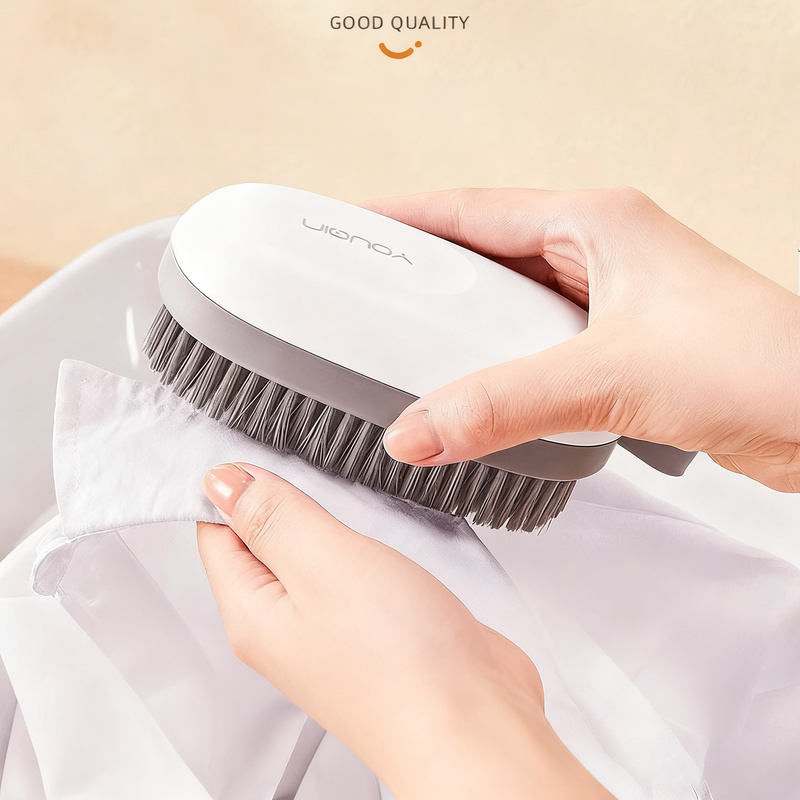 Shoe and laundry brush with soft bristles
