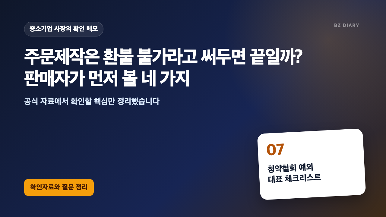 주문제작은 환불 불가라고 써두면 끝일까? 판매자가 먼저 볼 네 가지 썸네일