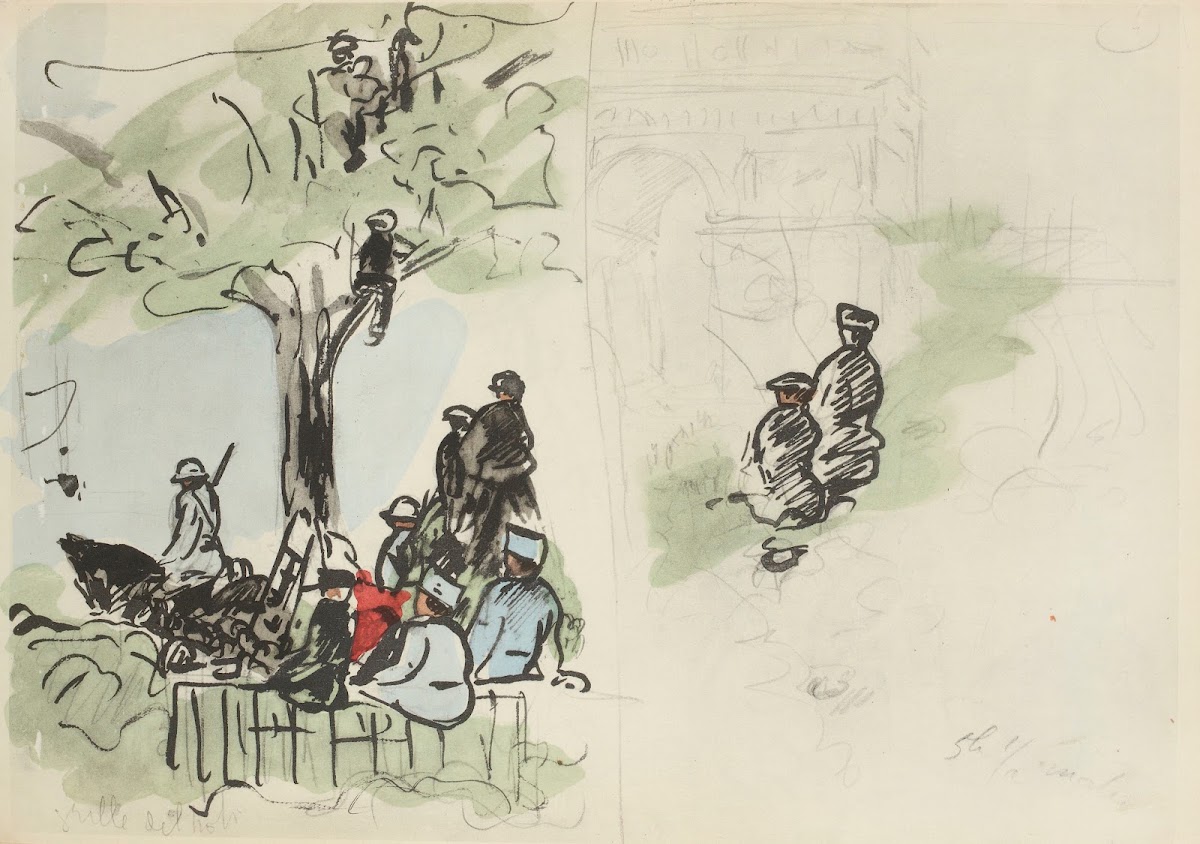 14 juillet 1919 Place de lEtoile au coin des Champs Elysées cinq heure du matin