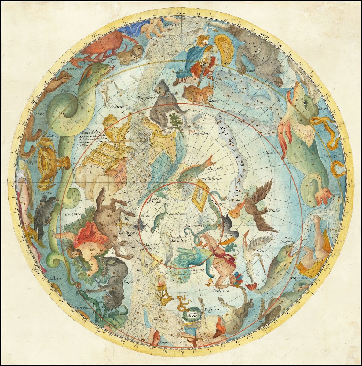 Planisfero Meridionale Corretto Et Accresciuto Di Molte Stelle 1691