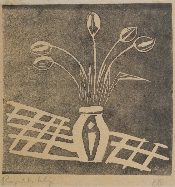 Tulips in a vase circa 1925