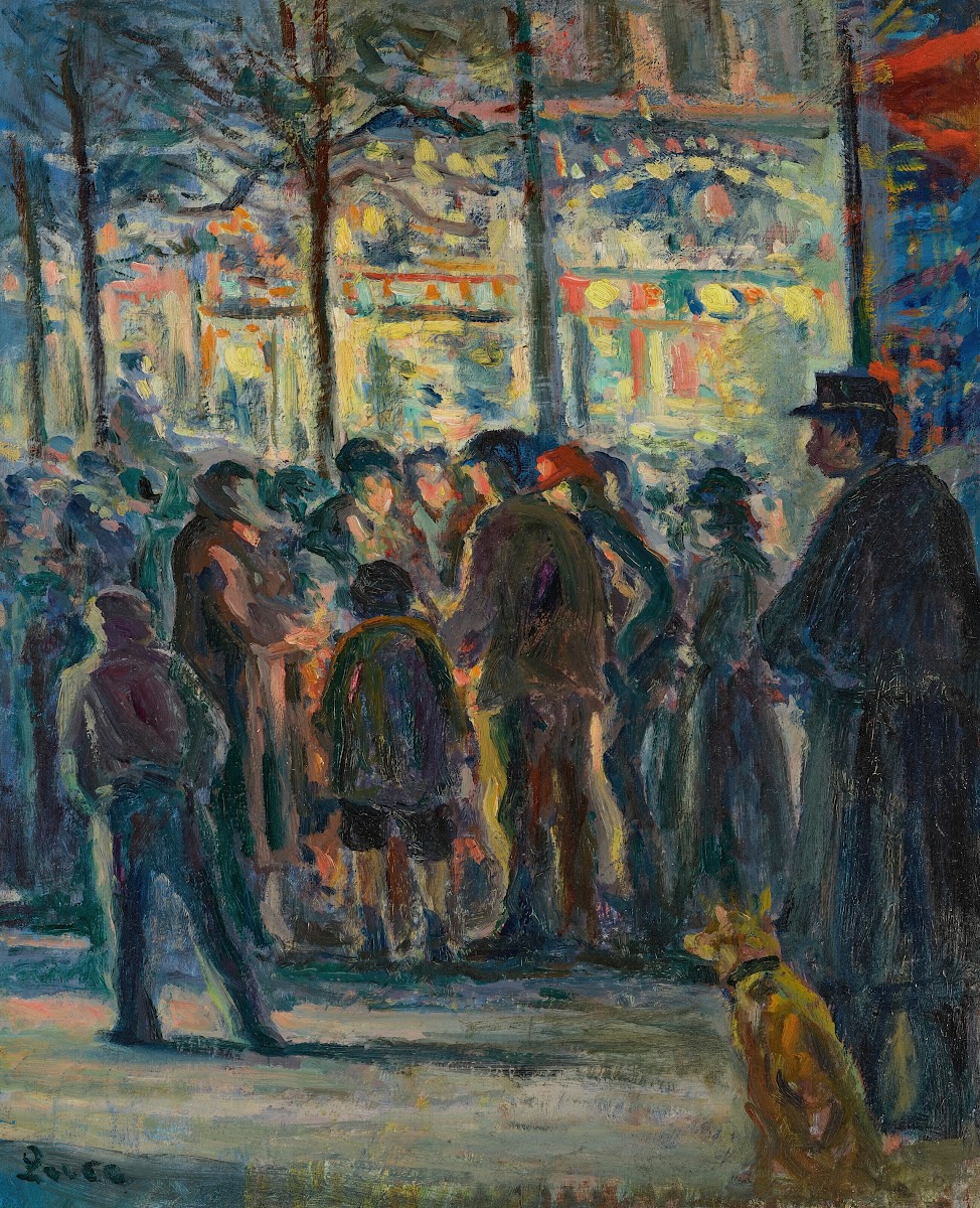 Scène de rue en hiver circa 1915