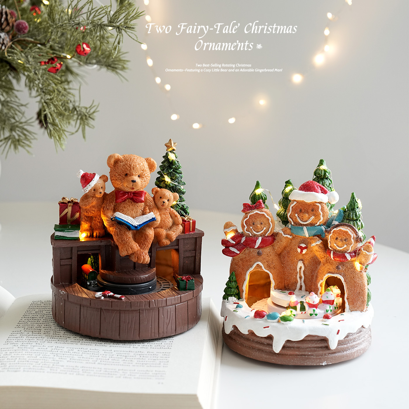 Decorative Christmas music box with lighting