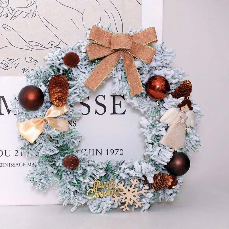 Illuminated Christmas Wreath with Hanger