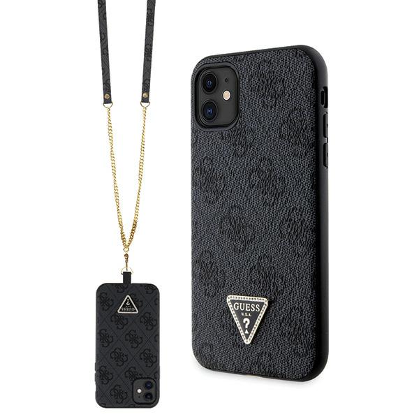 Guess GUHCN61P4TDSCPK iPhone 11 / Xr 6.1 czarny/black hardcase Crossbody 4G  Metal Logo 