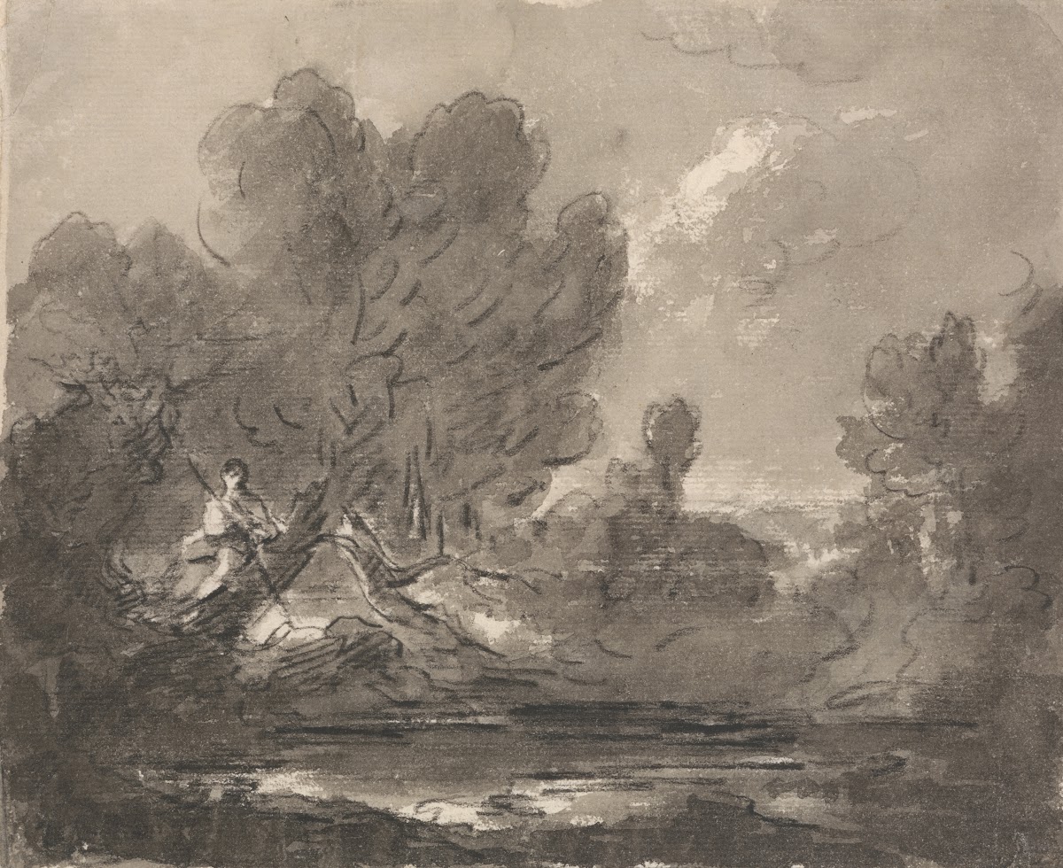 Figure in Tree near Pond