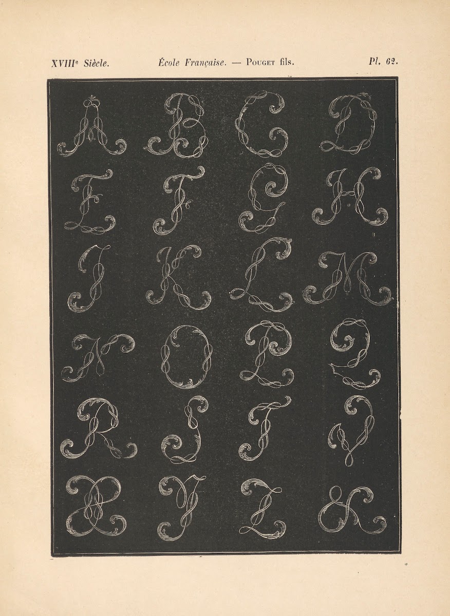École Française  Pouget fils  Alphabet initiales liacées 1895