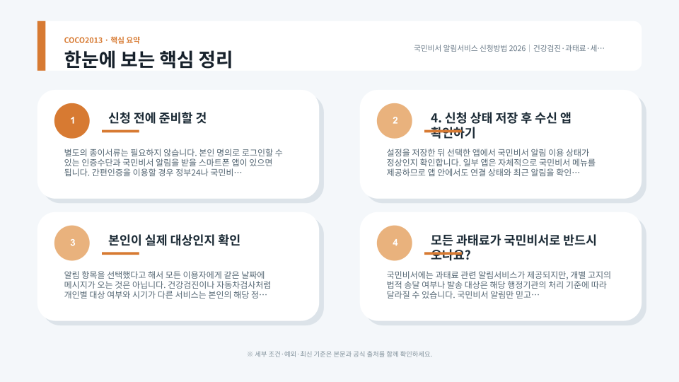 국민비서에서 알림 받을 앱과 행정정보 항목을 선택하는 설정 화면을 표현한 이미지