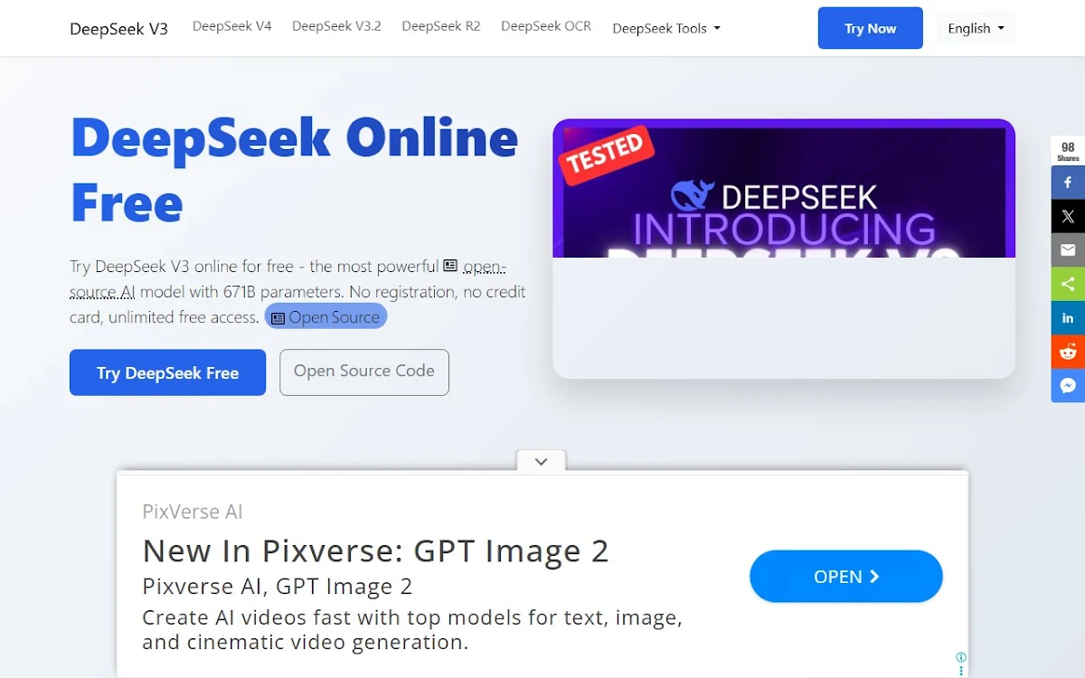 Captura de DeepSeek Online