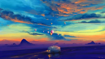Bisbiswas, Balloon, Hot Air Balloons, Mountains, Transport Full HD Wallpaper Background