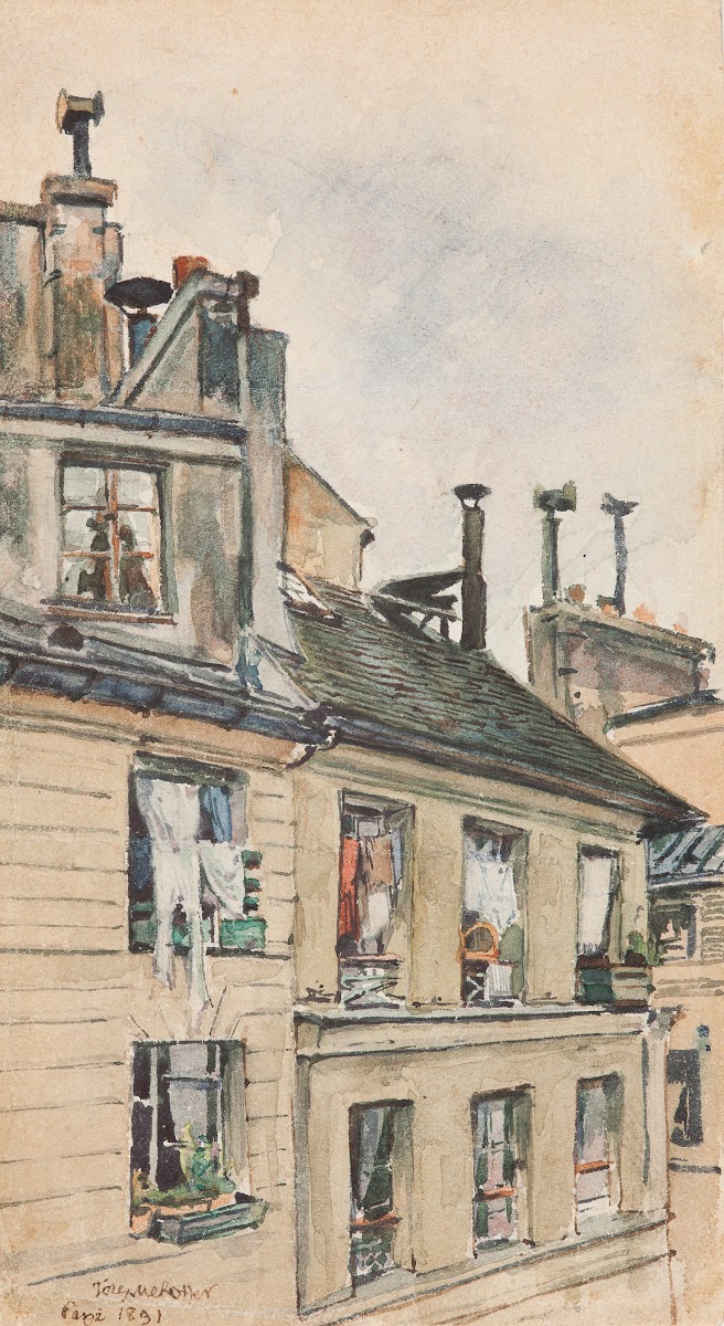 View from the window of Józef Mehoffer and Stanisław Wyspiańskis studio in Paris