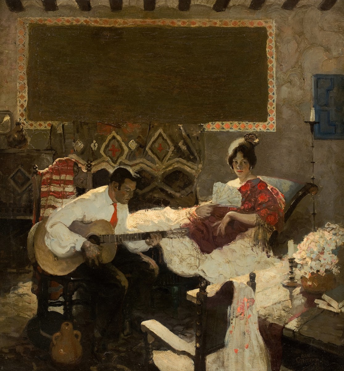 A Man Serenading a Woman 1924