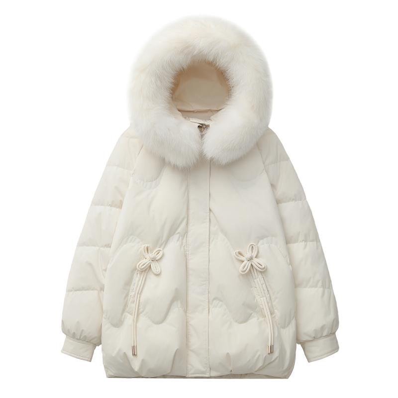 Oversized down jacket for women, mid-length, goose down
