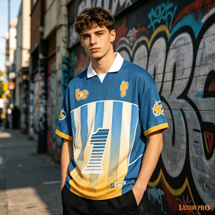 AOP Polo Collar Football Jersey