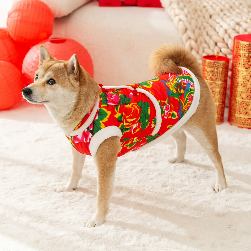 Winter coat for dogs, flannel, two-legged