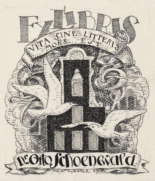 Ontwerp ex libris voor Dr Otto Schoenewald 1891