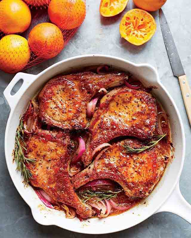 Orange-Mustard Glazed Pork Chops