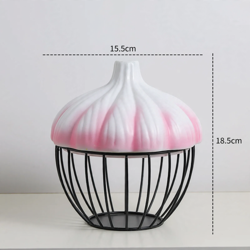 Metal storage basket in country house style, model TJ001