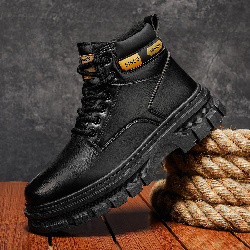 Men's British-style work boots, slip-resistant