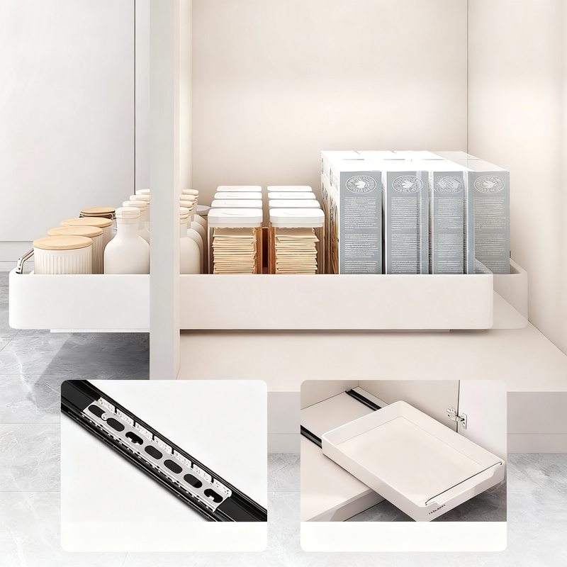 Pull-out basket for under-sink, steel, no assembly required
