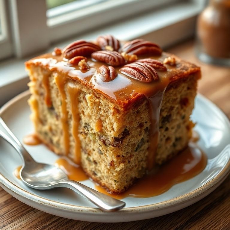 Homemade Butter Pecan Cake with Salted Caramel Sauce: Easy, Quick & Decadent finished