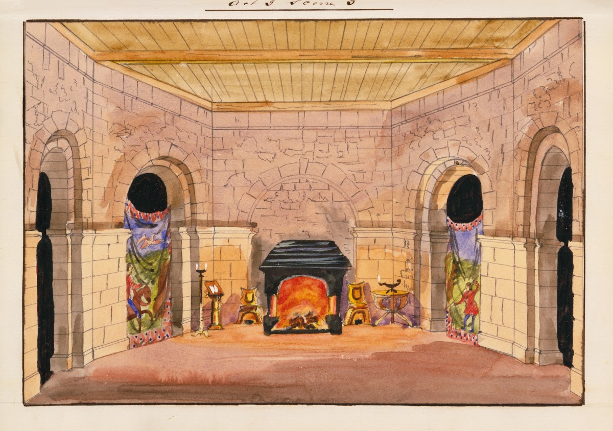 Half octagonal room with fireplace Act 3 sc3 1859