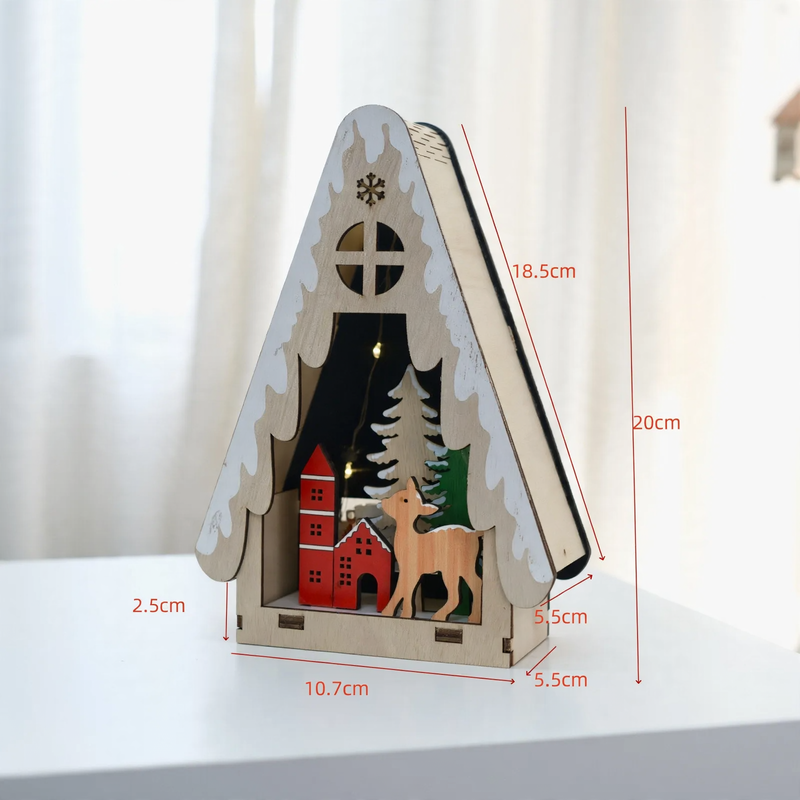 Illuminated wooden Christmas decoration