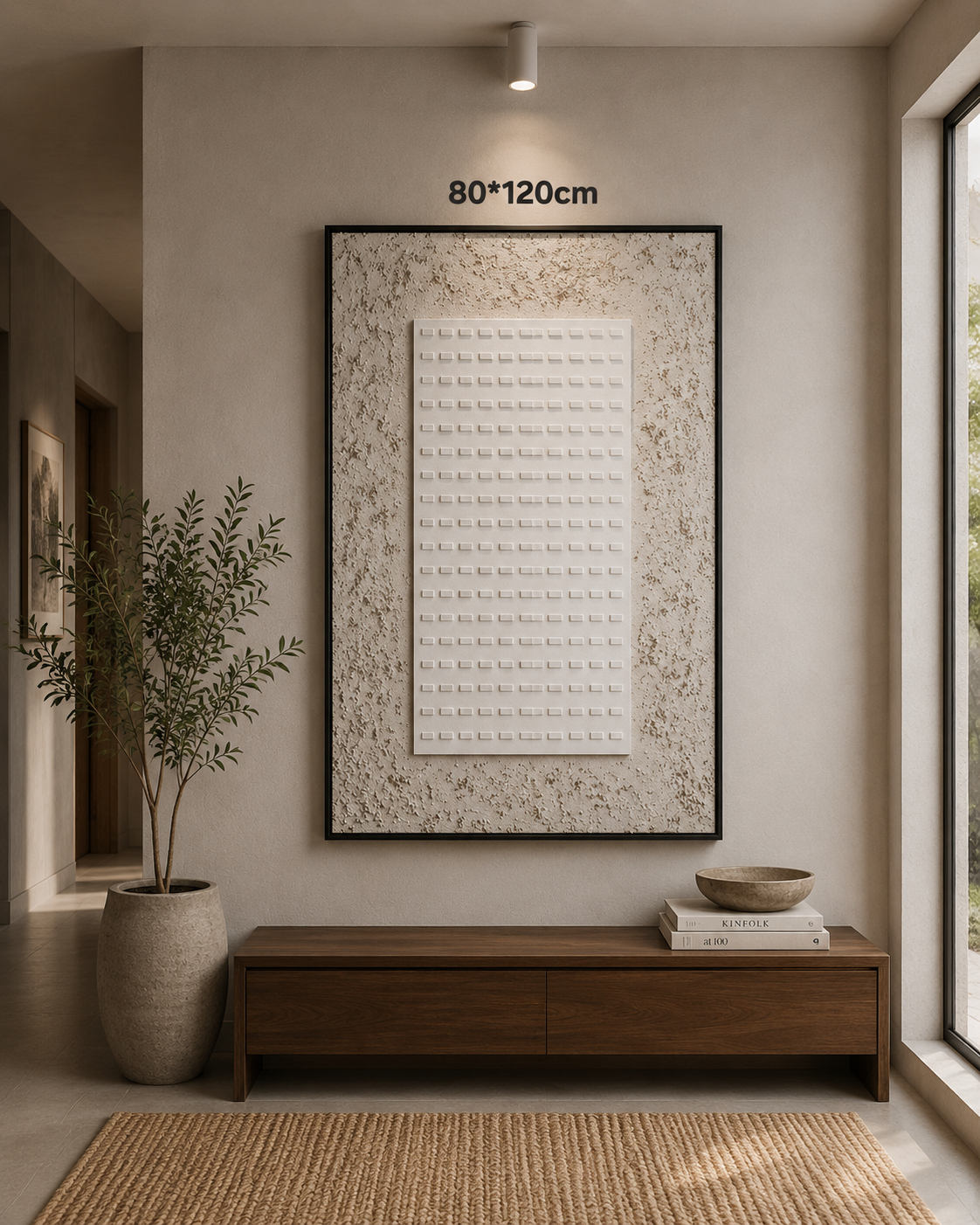 Framed B&W Textured Abstract Art 80-120cm