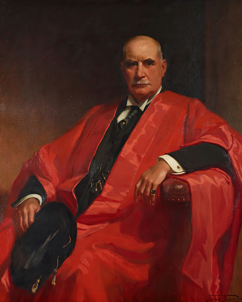 Portrait of J P Morgan Jr 1867 1943 in a Cambridge Robe 1934