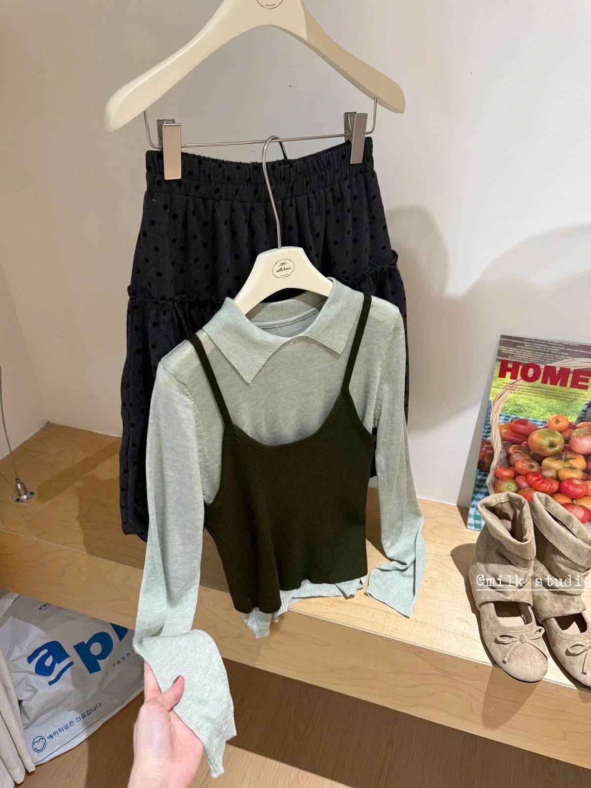 Set áo 2 dây kèm áo polo dài tay XONXEN SHOP 5631 – Image 7