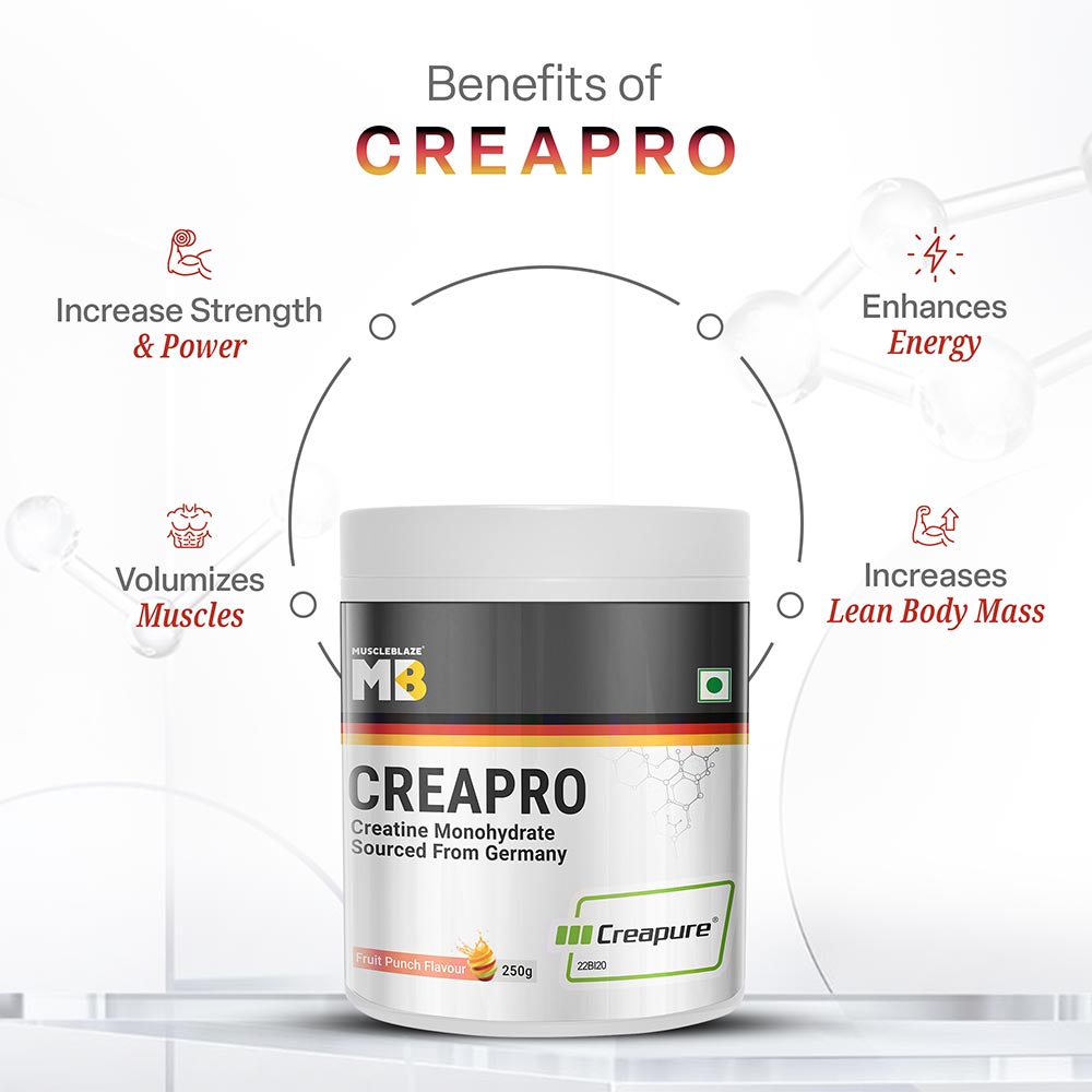 CreaPRO Creatine with Creapure® Powder from Germany — Fruit Punch, 0.55 lb