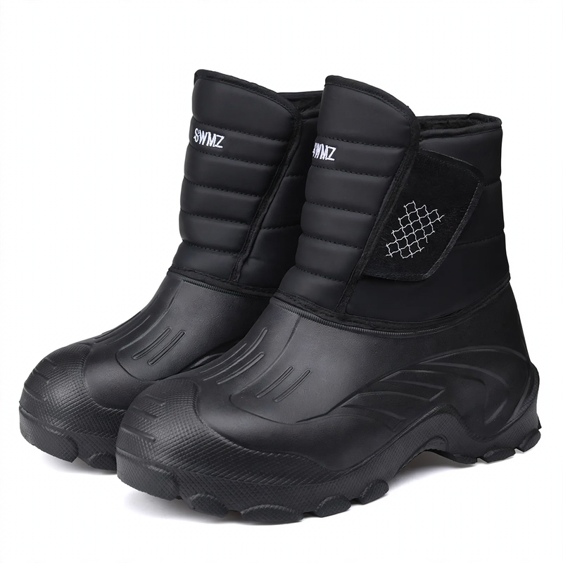 Winter snow boots for men, lined, short