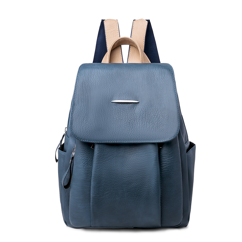 PU Backpack, Solid Color, Business and Casual