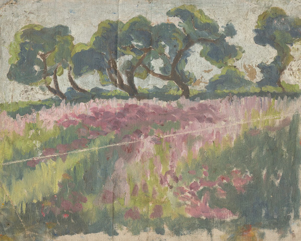 Blooming Meadow with Trees 1913