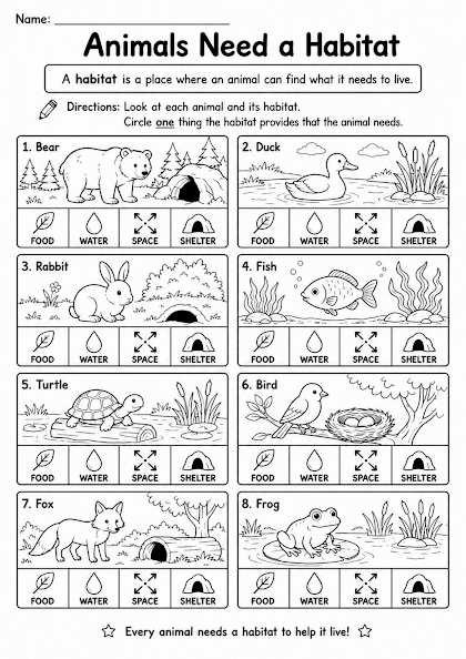 Animals Need a Habitat