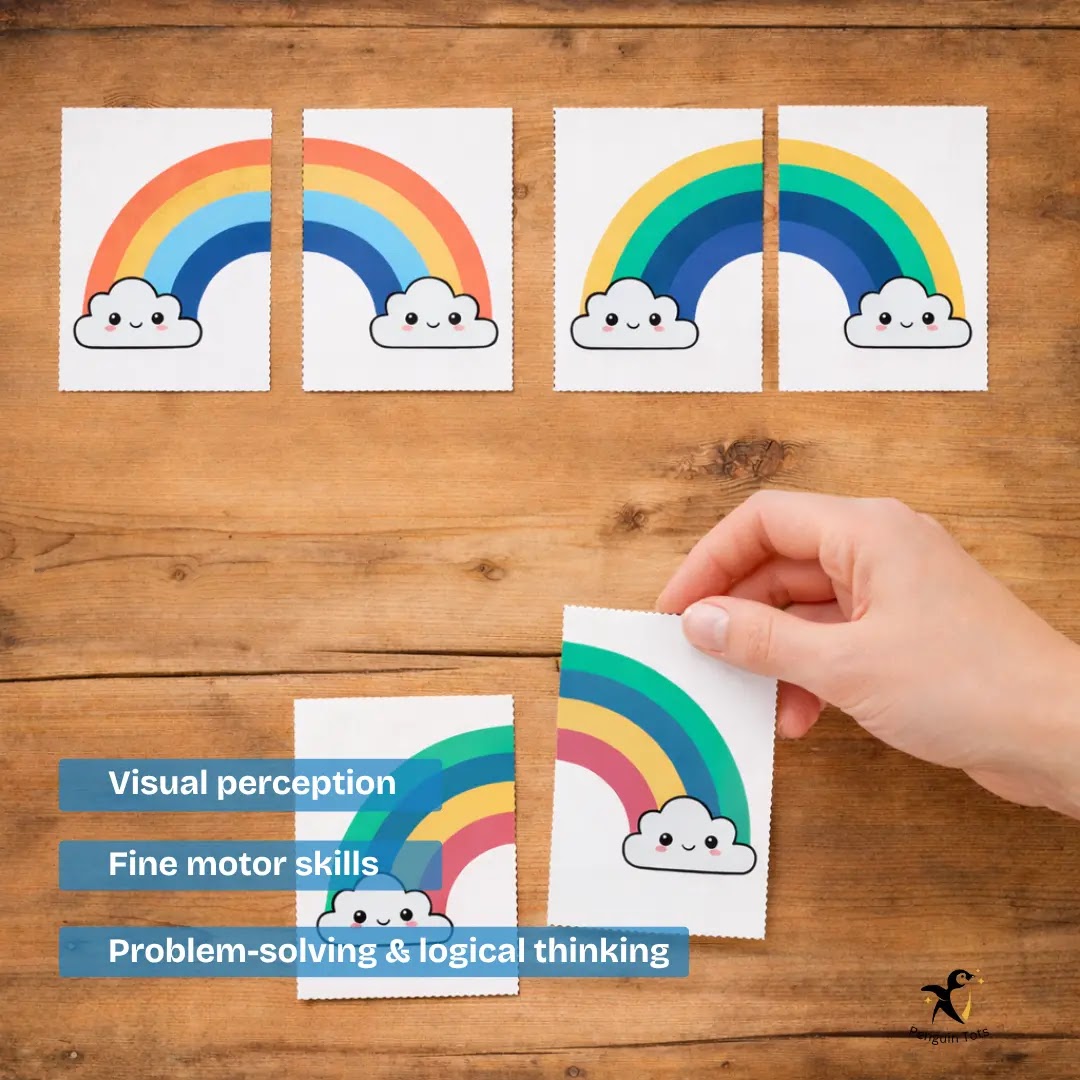 Rainbow Matching Puzzle Activity | Visual Discrimination, Color Recognition & Problem Sloving
