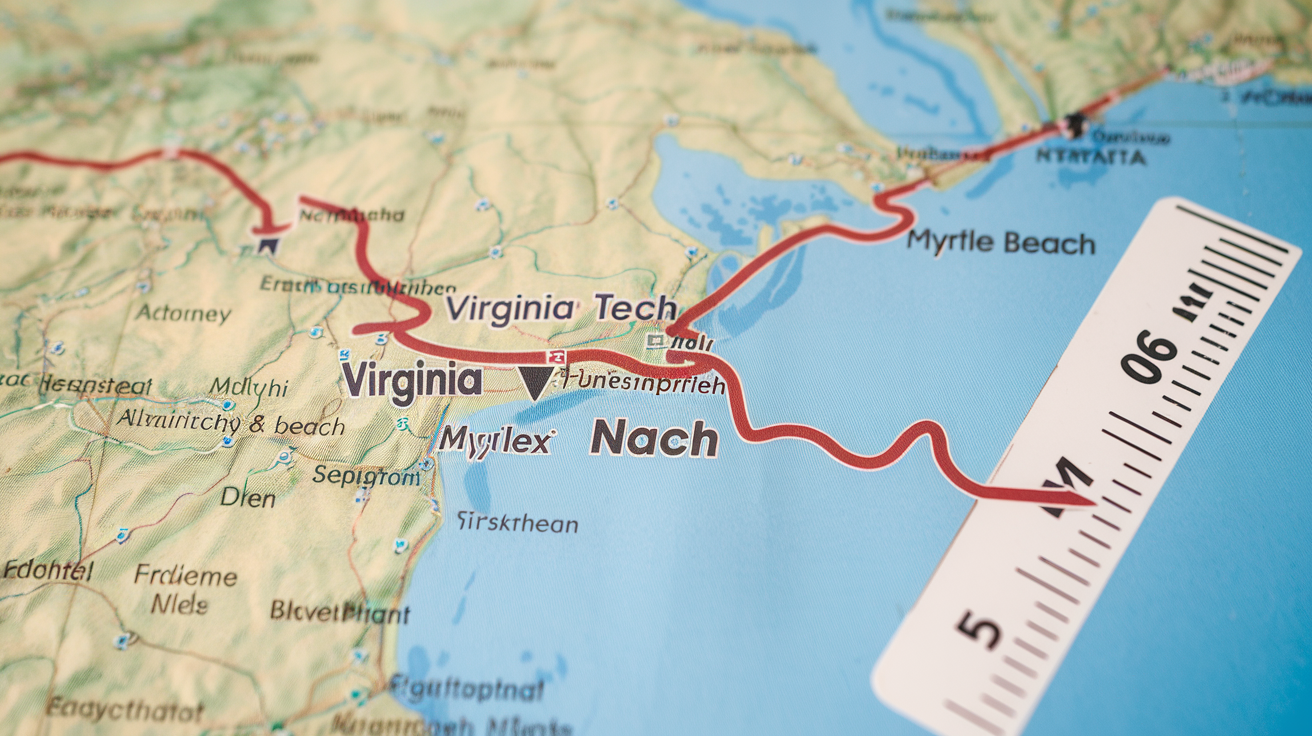 Distance from Virginia Tech to Myrtle Beach & Travel Tips