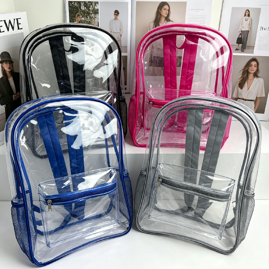 Transparent PVC backpack with large capacity