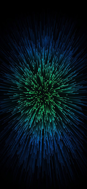 Abstract Radial Burst Digital Art Blue Green Explosion - Free mobile Wallpaper