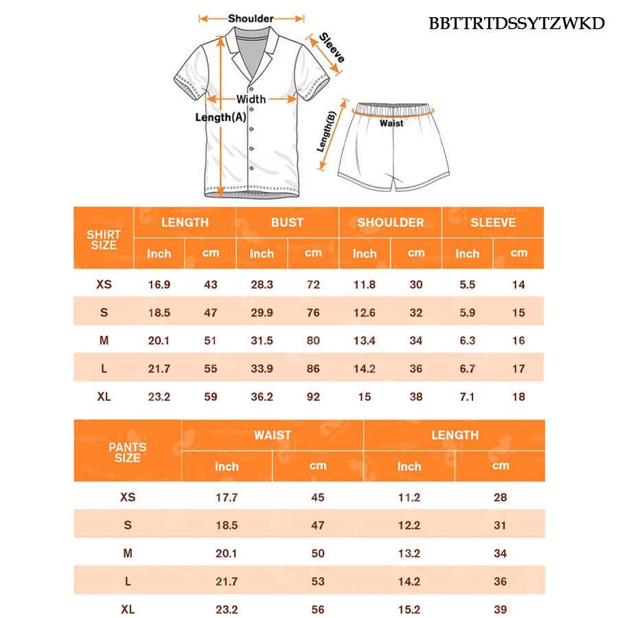 AOP Piped All-Over Print Kids Short Sleeve Shirt Pajama Set, No Pocket
