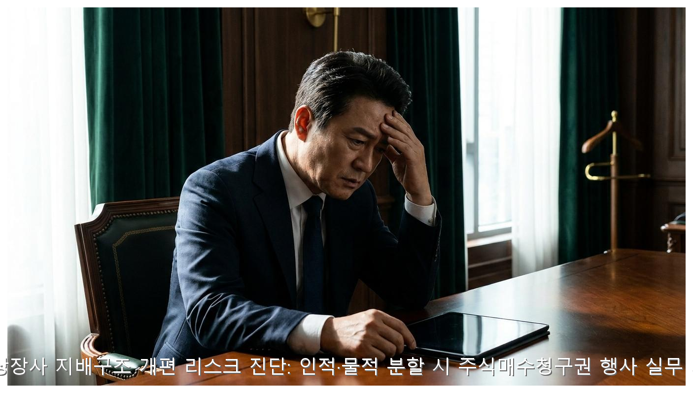 국내 상장사 지배구조 개편 리스크 진단: 인적·물적 분할 시 주식매수청구권 행사 실무 가이드 핵심 안내 및 분석 인포그래픽 (2)