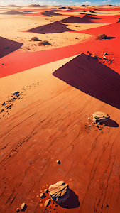 Terracotta Red Desert Dunes Stylized Landscape Vector Illustration