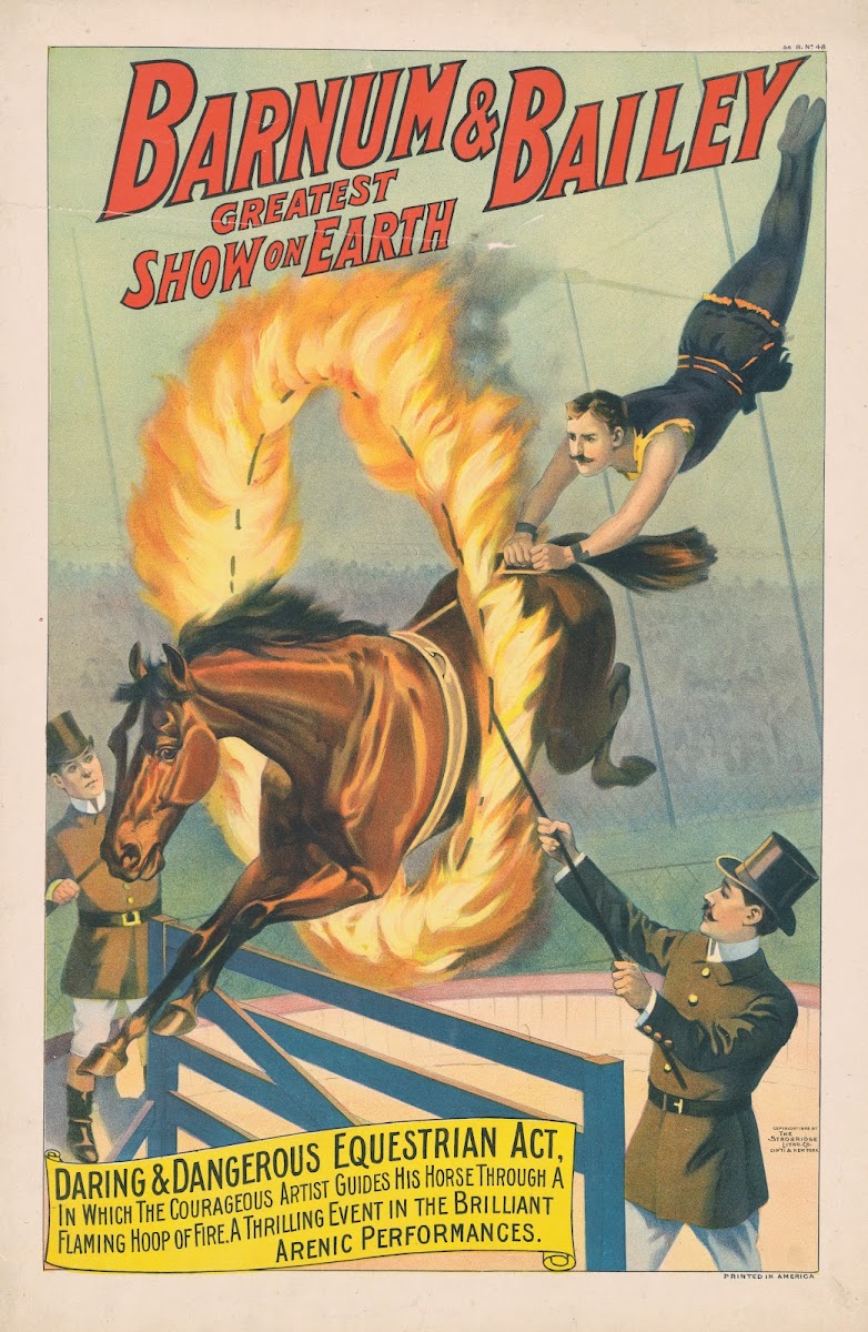Barnum  Bailey greatest show on earth Daring and dangerous equestrian act  1898