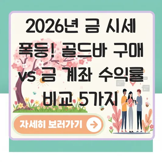 금 시세 폭등 시기 골드바 구매 및 금 펀드 계좌 개설 수익률 비교 대표 이미지